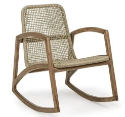 Sedia in legno a dondolo Poltrona dondolo adelita in fibra sintetica - bizzotto scontata