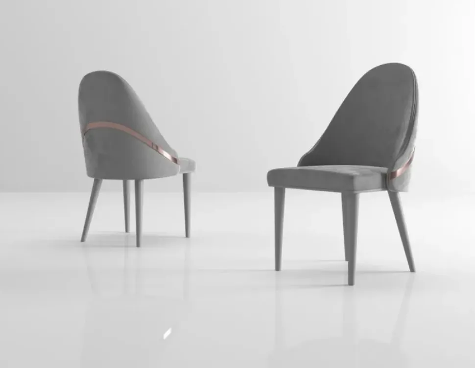 Sedia in tessuto con schienale medio Teknonabuk piu acciaio inox scontata