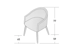 Sedia in tessuto modello Tekton di Flou