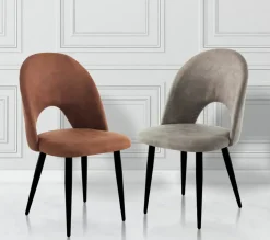 Sedia in tessuto poltroncina Sedia imbottita  in velluto modello nail in Offerta Outlet