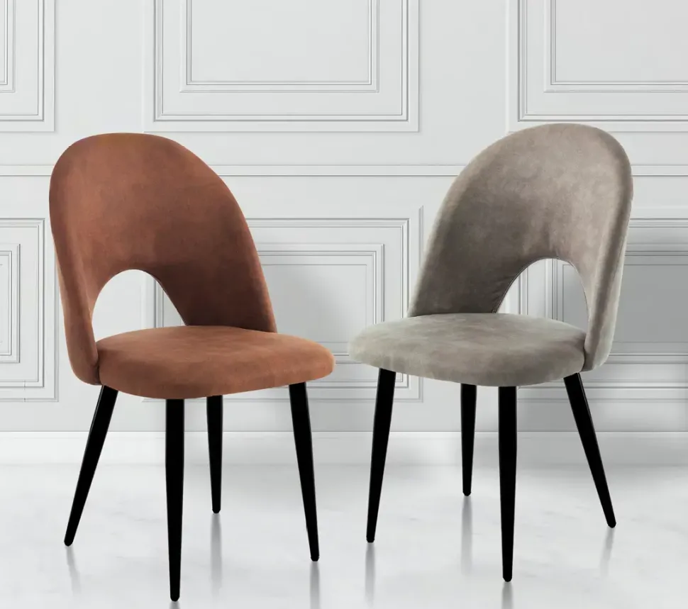 Sedia in tessuto poltroncina Sedia imbottita in velluto modello nail in Offerta Outlet