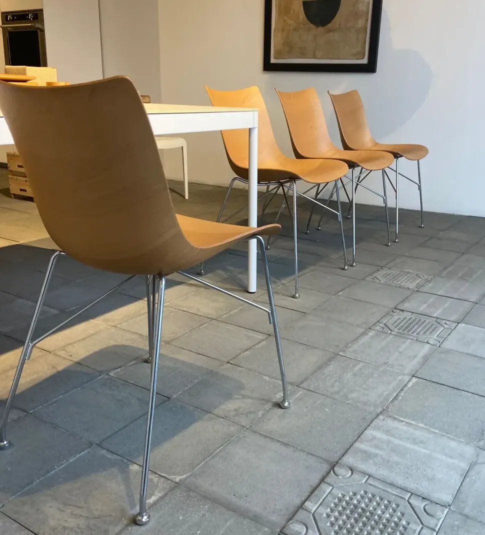 SEDIA Kartell P wood set sedie in legno curvato 3d kartell a PREZZO OUTLET