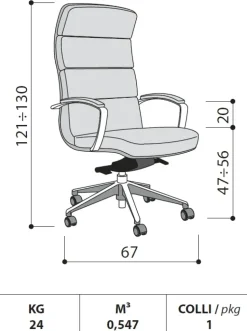 Sedia Scena per ufficio realizzata in pelle scontata del 30%
