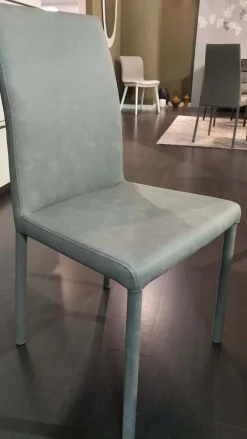 Sedia senza braccioli Caramel nabuk grigio di Ozzio a prezzo scontato