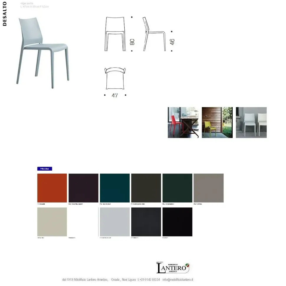 Sedia senza braccioli Sedieriga di Desalto a prezzo scontato