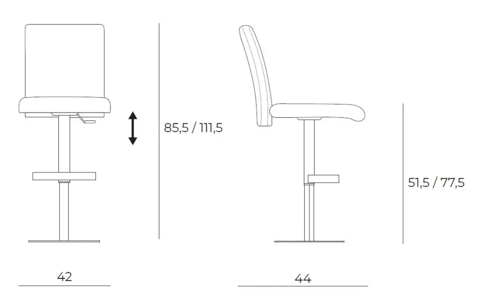 Sgabello regolabile in altezza Tokyo Easyline a prezzo ribassato