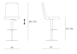 Sgabello regolabile in altezza Seattle Easyline a prezzo scontato