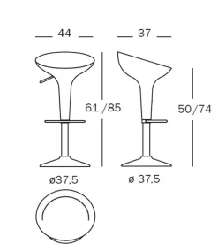 Sgabello Sgabello al bombo magis Magis con base centrale convenienti