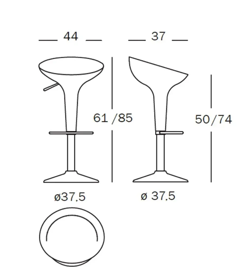 Sgabello Sgabello al bombo magis Magis con base centrale convenienti
