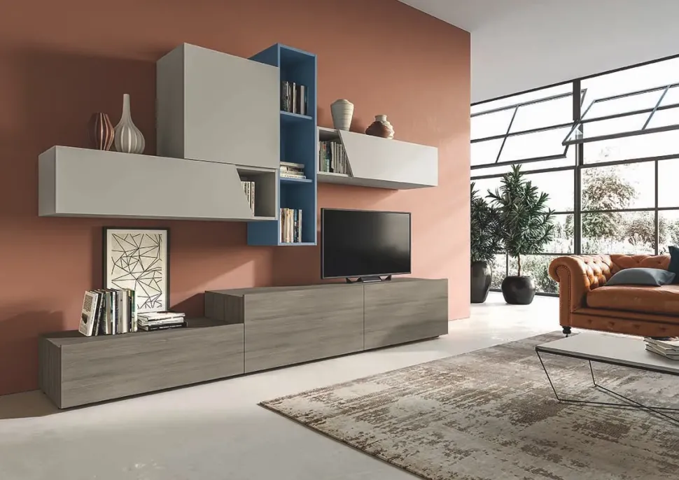 Soggiorno completo 311 di Santalucia in laminato materico a prezzo Outlet