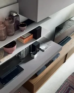 Soggiorno completo in stile design Maronese in legno Offerta Outlet