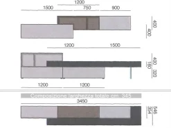 Soggiorno completo Lampo di Sangiacomo in stile moderno in offerta