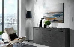 Soggiorno completo Living mod.jazz di Gierre mobili in laminato materico a prezzo Outlet