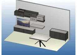 Soggiorno completo Luce  di Colombini casa in laminato opaco in Offerta Outlet