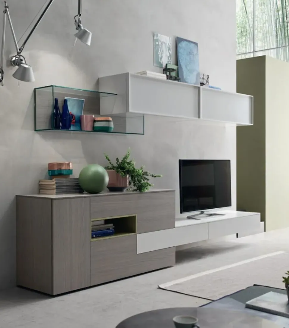 Soggiorno completo Maronese in laccato opaco in Offerta Outlet