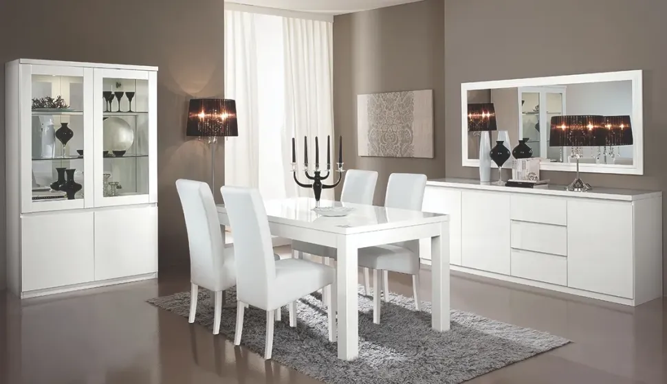 Soggiorno completo Modello roma laccato bianco lucido Artigianale OFFERTA OUTLET