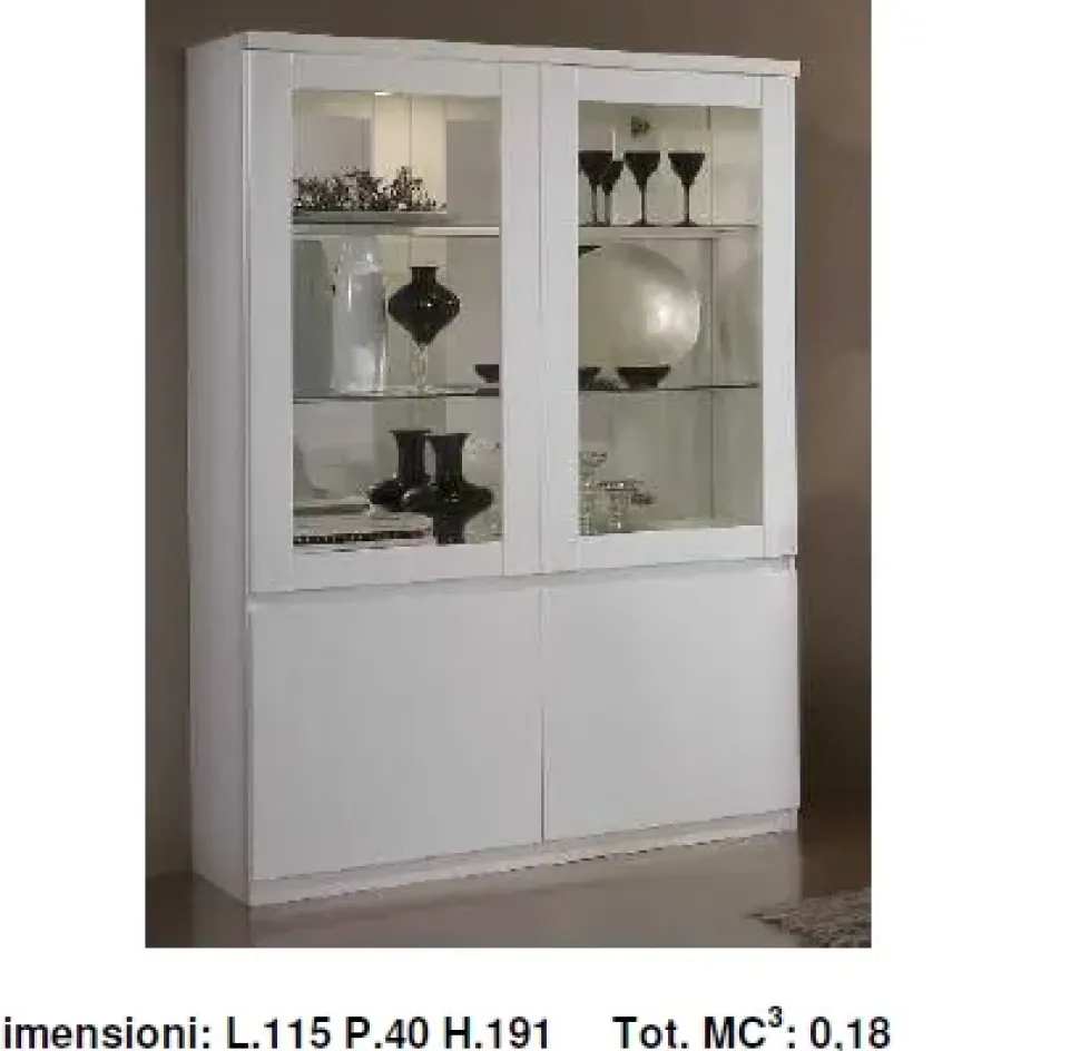 Soggiorno completo Modello roma laccato bianco lucido Artigianale OFFERTA OUTLET