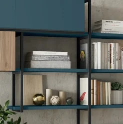 Soggiorno completo modello Soggiono  colombini golf  in colore rovere e  blu opale di Colombini casa a prezzo Outlet