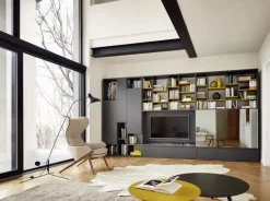 Soggiorno completo Modo m5c66 di Sangiacomo in laccato opaco a prezzo Outlet