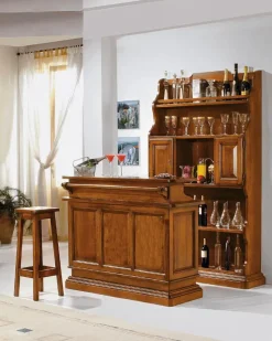 Soggiorno Mobile-bar completo versione noce scontato del -30 %