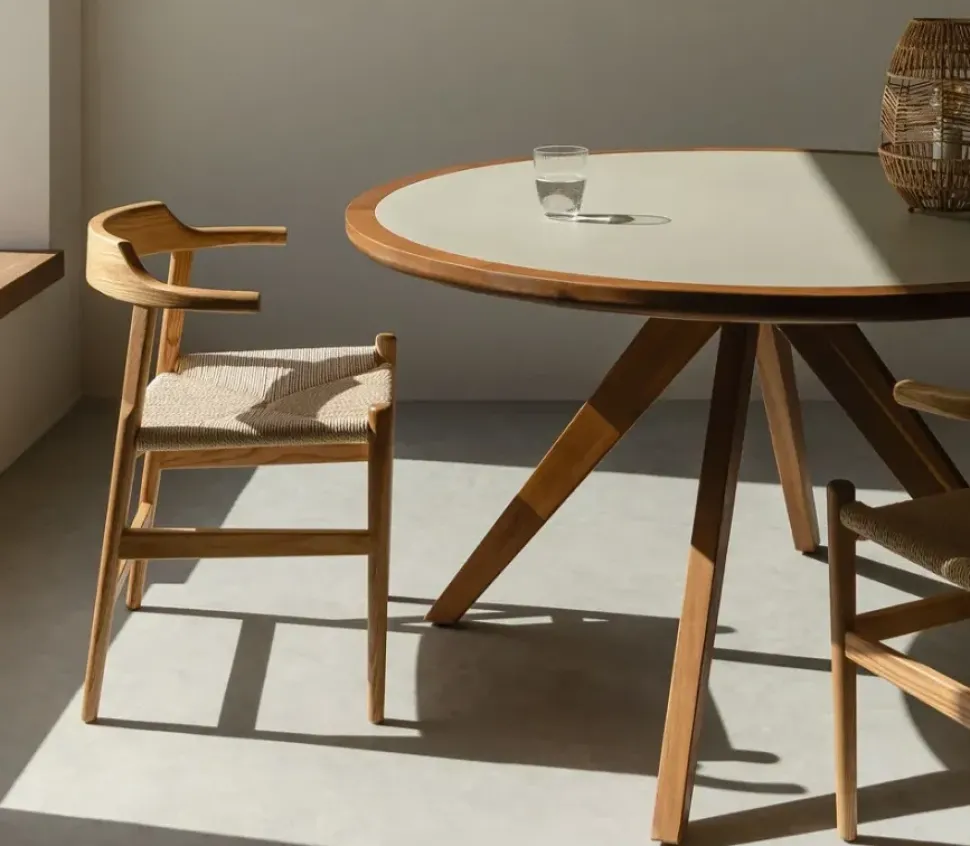 Tavolo A&c Tavolo myhome rotondo gamila cemento e legno PREZZI OUTLET -30%