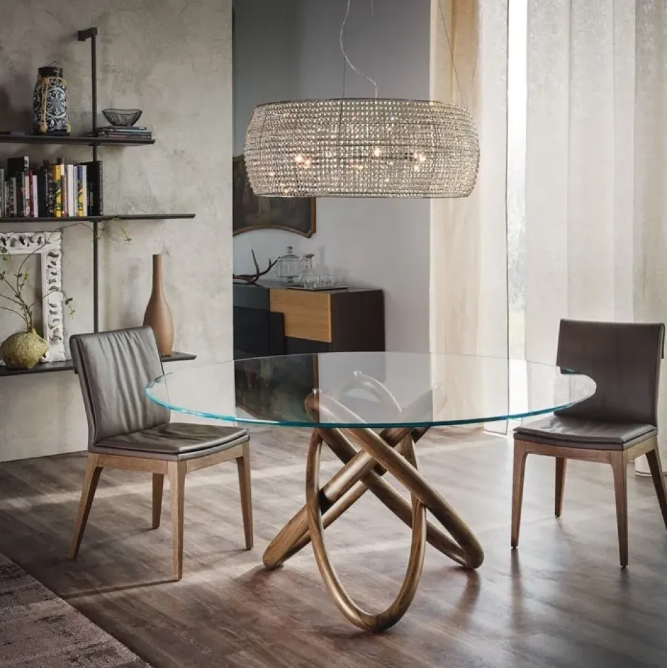 Tavolo Carioca Cattelan Italia in vetro fisso. Lunghezza: 120 cm.