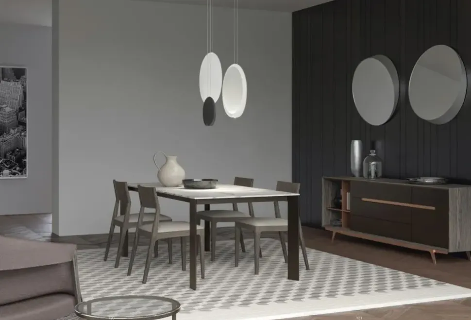 Tavolo con piano in marmo rettangolare di Artigianale a PREZZO OUTLET