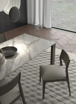 Tavolo con piano in marmo rettangolare di Artigianale a PREZZO OUTLET