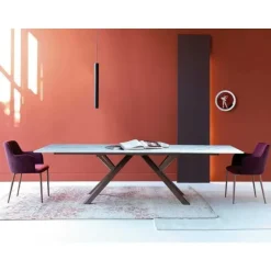 Tavolo con piano in marmo rettangolare di Artigianale a PREZZO OUTLET