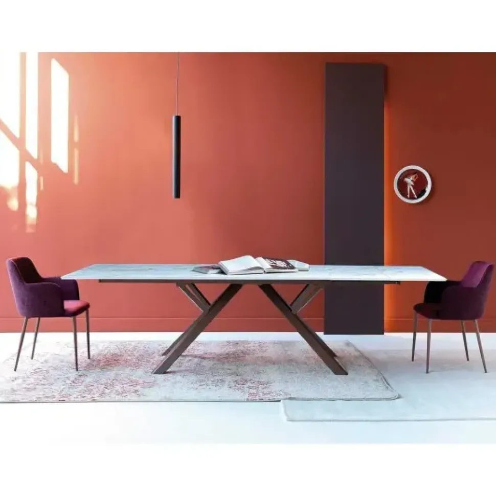 Tavolo con piano in marmo rettangolare di Artigianale a PREZZO OUTLET