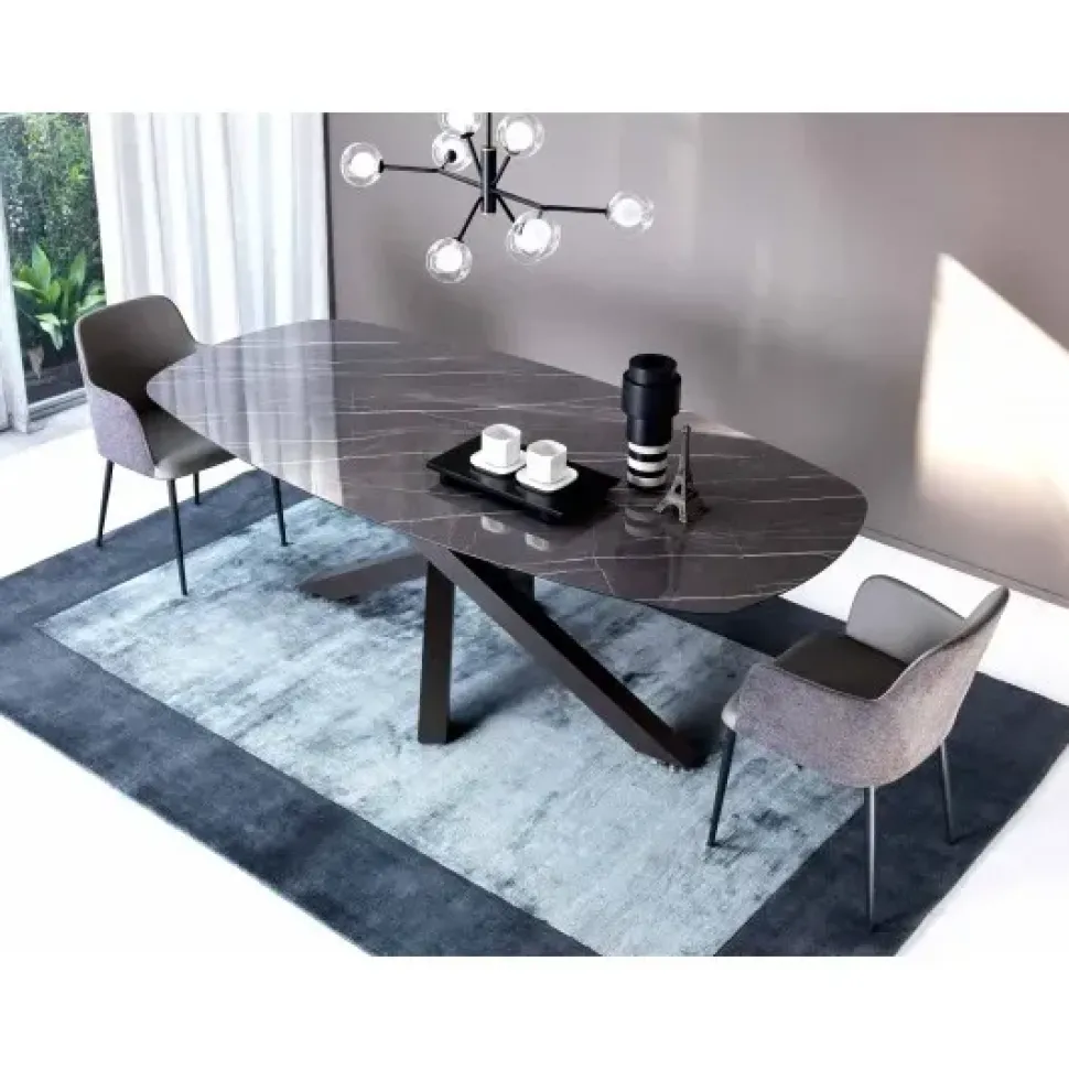 Tavolo con piano in marmo rettangolare di Artigianale a PREZZO OUTLET