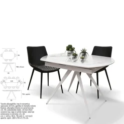 Tavolo in ceramica ellittico Tavolo ceramica allungabile  Md work in offerta outlet