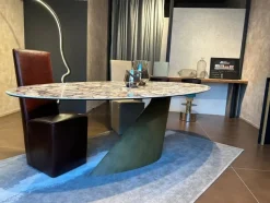 Tavolo in ceramica ovale Oasi Domitalia in offerta outlet