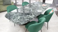 Tavolo in ceramica ovale Empire La seggiola in offerta outlet