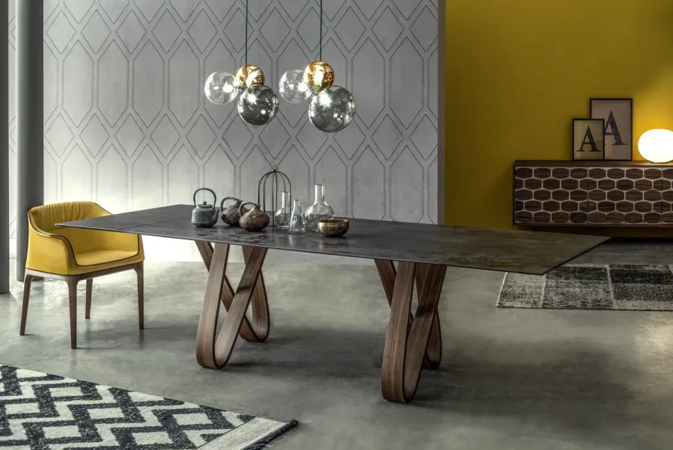 Tavolo in ceramica rettangolare Tavolo rettangolare mod.butterfly di tonincasa scontato del 30% Tonin casa in offerta outlet