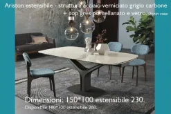 Tavolo in ceramica rettangolare Ariston Tonin casa in Offerta Outlet