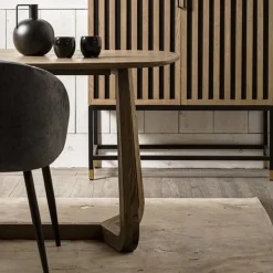 Tavolo in legno ellittico Ellisse db007478 Dialma brown in offerta outlet