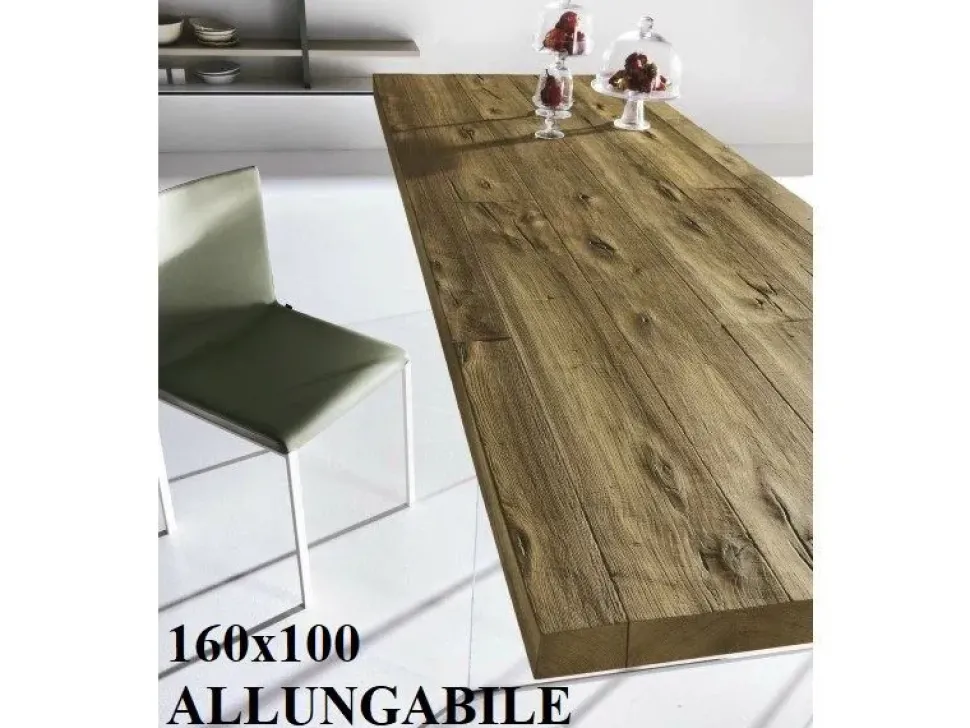 Tavolo in legno rettangolare Air allungabile 160x100 Lago a prezzo ribassato