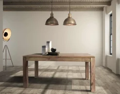 Tavolo in legno rettangolare Tavolo  nature allungabile con prolunghe a scomparsa   Outlet etnico a prezzo scontato