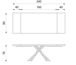 Tavolo in legno rettangolare Spike Stones in Offerta Outlet