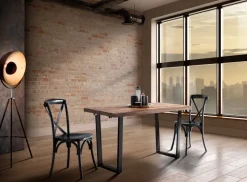 Tavolo in legno rettangolare Tavolo allungabile sawer industrial legno e ferro in offerta Outlet etnico a prezzo scontato