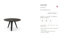 Tavolo in legno rotondo Henry Stones in offerta outlet