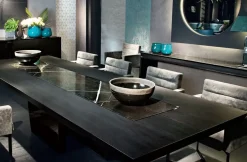 Tavolo in marmo rettangolare Tavolo luxury legno e marmo  Md work in offerta outlet