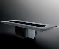 Tavolo in marmo rettangolare Tavolo luxury legno e marmo Md work in offerta outlet