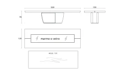 Tavolo in marmo rettangolare Tavolo luxury legno e marmo Md work in offerta outlet