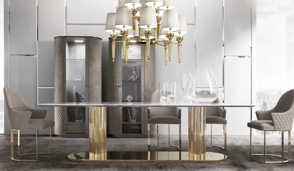 Tavolo in marmo rettangolare Modello monte carlo luxury italia Md work in offerta outlet