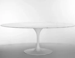 Tavolo in pietra ovale Saarinen made in italy 160x110 Artigianale a prezzo scontato