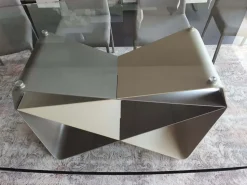 Tavolo in vetro ellittico Gem Ozzio a prezzo ribassato