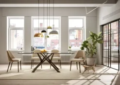 Tavolo in vetro rettangolare Tavolopranzo 10 persone fisso los angeles 51 made in italy Md work in offerta outlet