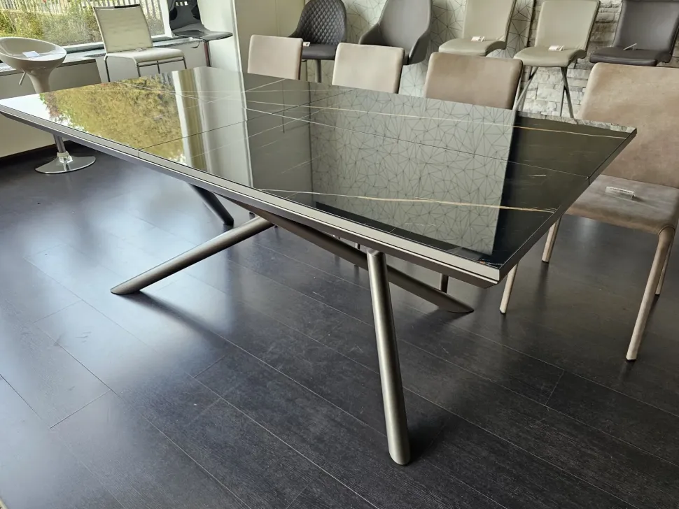 Tavolo in vetro rettangolare Random marble Ozzio a prezzo scontato